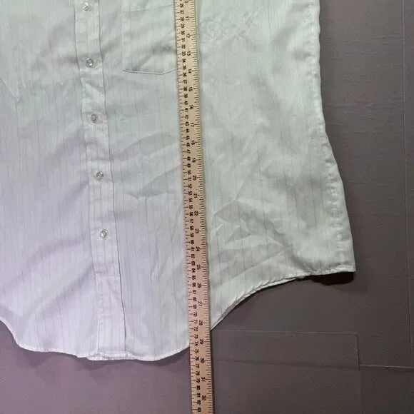 Vintage Arrow Kent Short Sleeve Shirt Mens 17.5 60s 70s Striped Skate Grunge - Picture 4 of 8